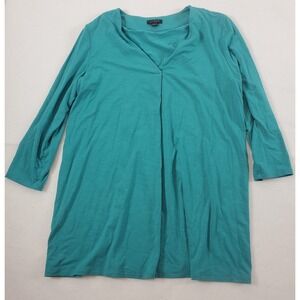 J. Jill Wearever Women's Shirt Top Small Teal V-Neck Knotched